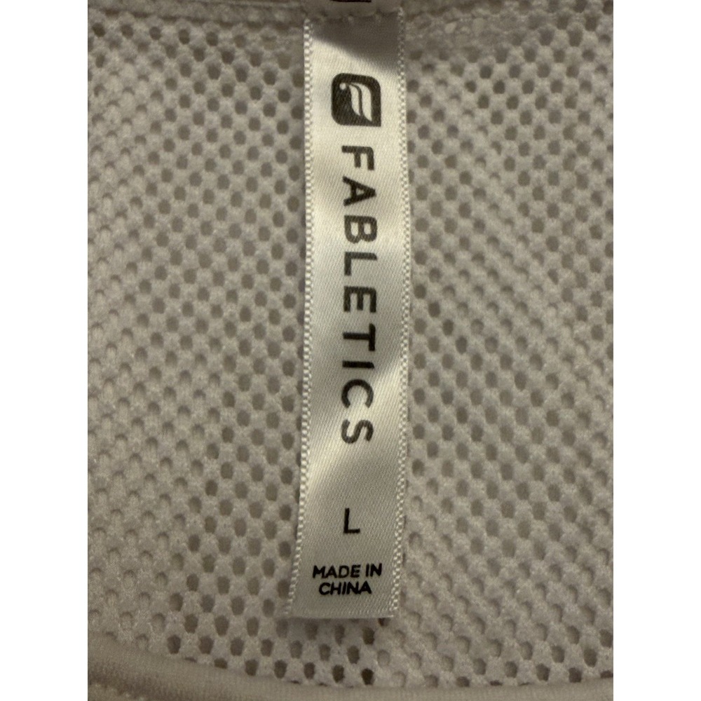 Fabletics Women's L White Mesh Breathable Racerback Tank Top Active Athletic - Picture 3 of 7
